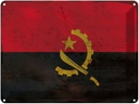 Blechschild 30x40 cm Angola Flagge Fahne Wappen