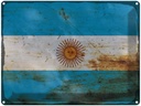 Blechschild 30x40 cm Argentinien Argentina Flagge Fahne Wappen