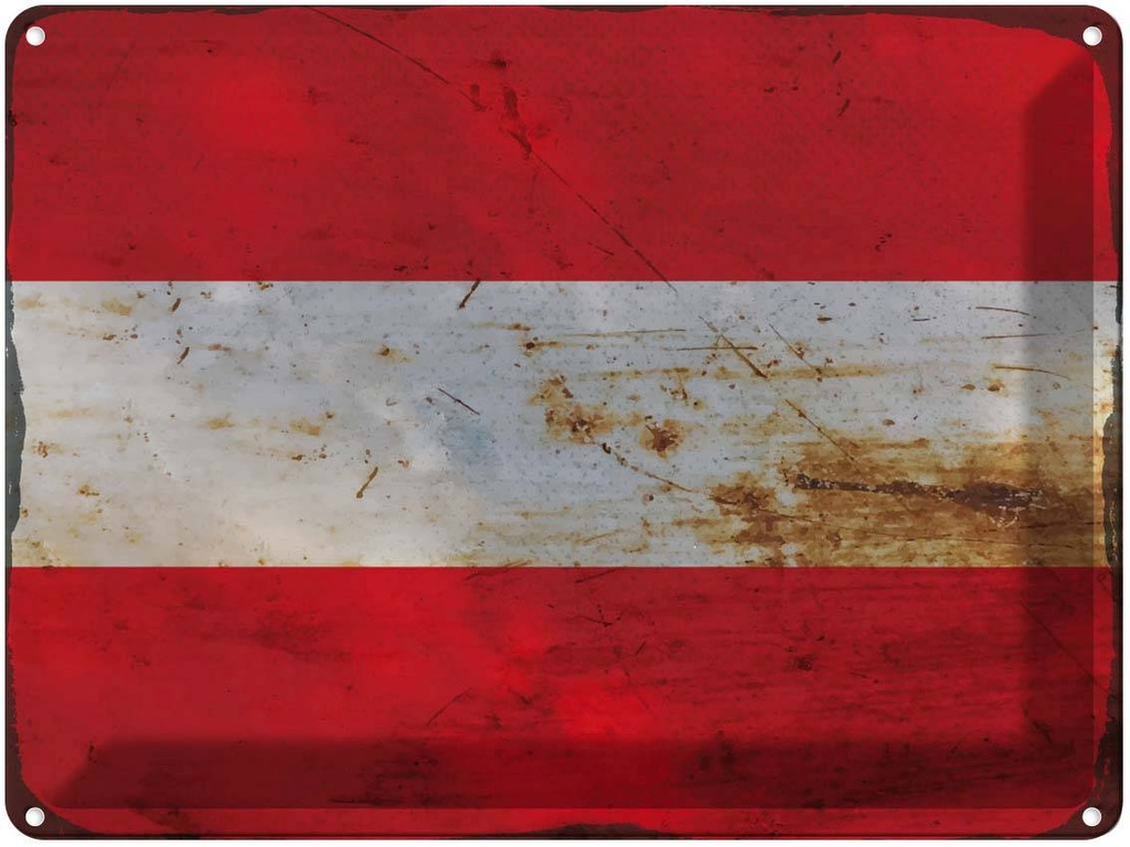 Blechschild 30x40 cm Österreich Austria Flagge Fahne Wappen