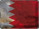 Blechschild 30x40 cm Bahrain Flagge Fahne Wappen