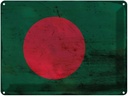 Blechschild 30x40 cm Bangladesch Bangladesh Flagge Fahne Wappen