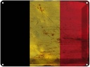 Blechschild 30x40 cm Belgien Belgium Flagge Fahne Wappen