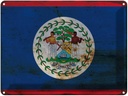 Blechschild 30x40 cm Belize Flagge Tier Haustier Fahne Wappen