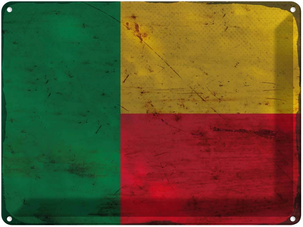 Blechschild 30x40 cm Benin Flagge Fahne Wappen