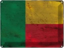 Blechschild 30x40 cm Benin Flagge Fahne Wappen