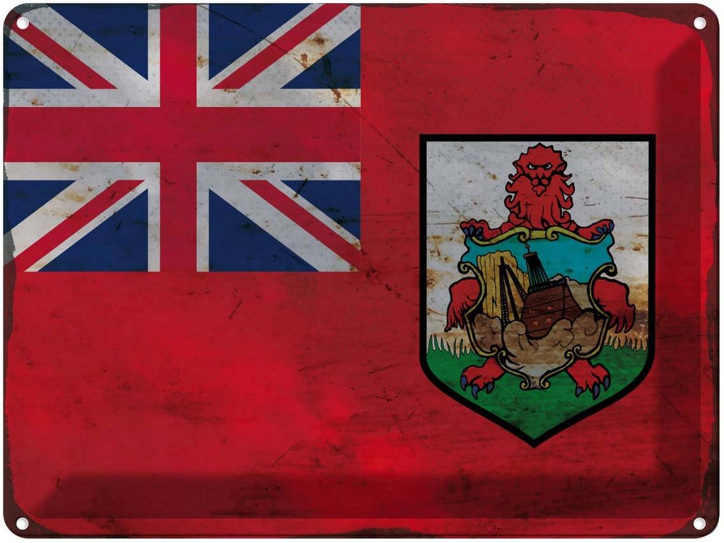 Blechschild 30x40 cm Bermuda Flagge Fahne Wappen