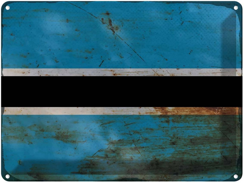 Blechschild 30x40 cm Botswana Flagge Fahne Wappen