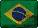 Blechschild 30x40 cm Brasilien Brazil Flagge Fahne Wappen