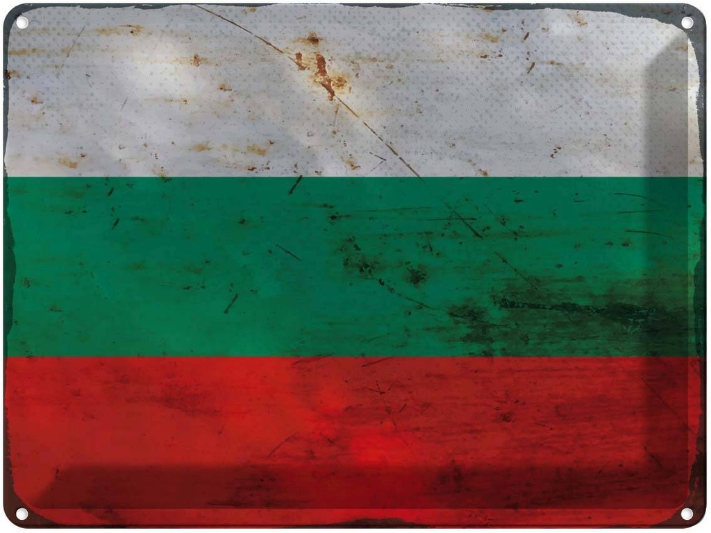 Blechschild 30x40 cm Bulgarien Bulgaria Flagge Fahne Wappen