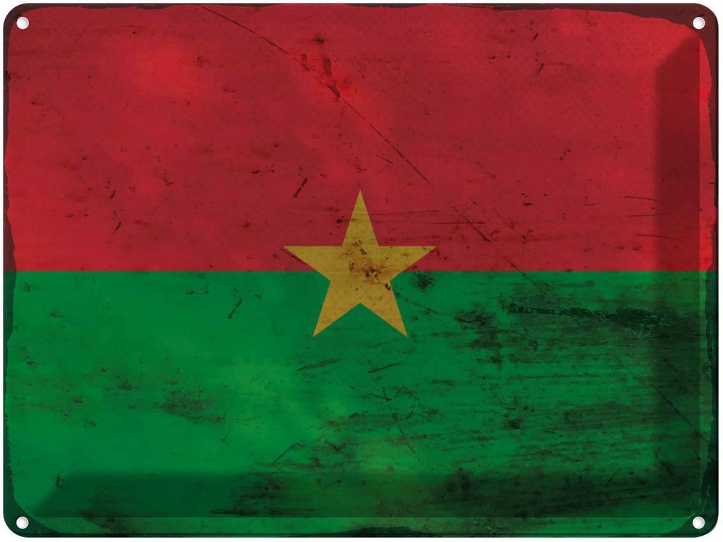 Blechschild 30x40 cm Burkina Faso Flagge Fahne Wappen