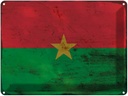 Blechschild 30x40 cm Burkina Faso Flagge Fahne Wappen