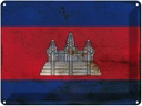 Blechschild 30x40 cm Kambodscha Cambodia Flagge Fahne Wappen