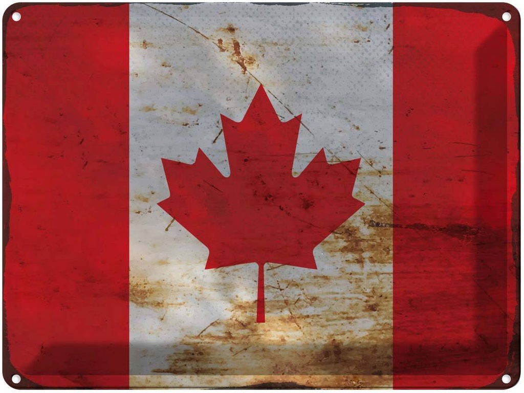 Blechschild 30x40 cm Kanada Canada Flagge Fahne Wappen