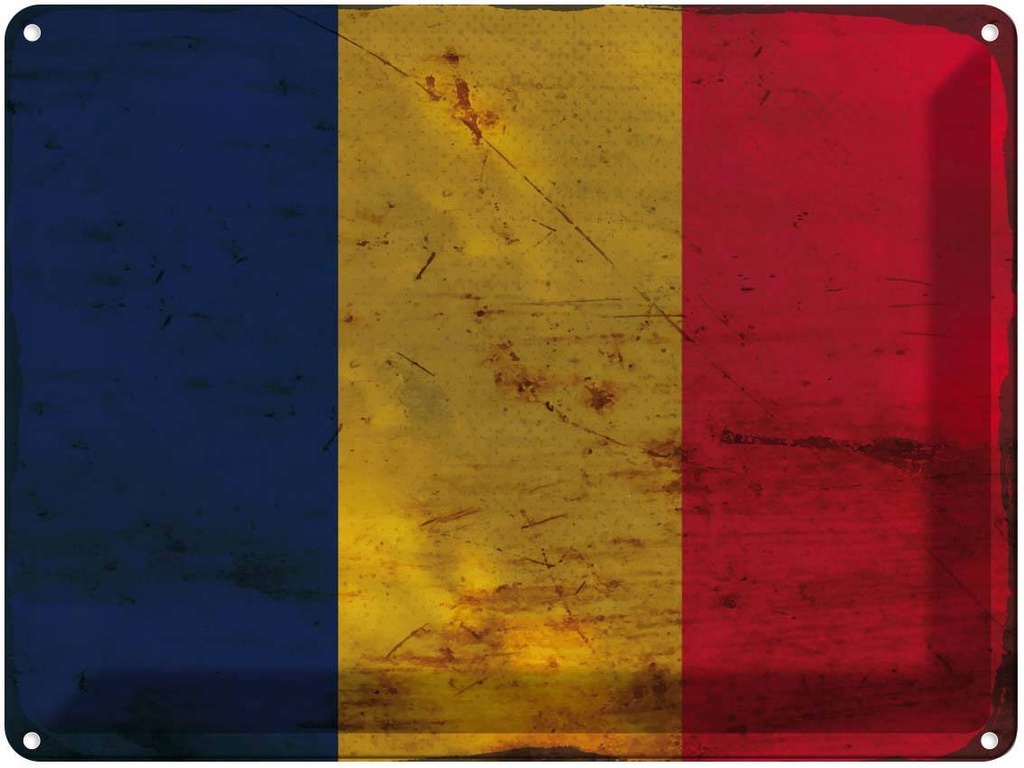 Blechschild 30x40 cm des Tschad Chad Flagge Fahne Wappen