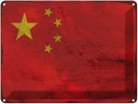 Blechschild 30x40 cm China Flagge Fahne Wappen