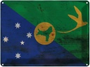 Blechschild 30x40 cm Weihnachtsinsel Flagge Fahne Wappen Weihnachten
