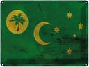 Blechschild 30x40 cm Kokosinseln Cocos Islands Flagge Fahne Wappen