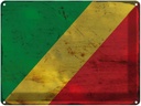 Blechschild 30x40 cm Kongo the Congo Flagge Fahne Wappen