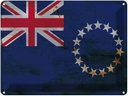 Blechschild 30x40 cm Cookinseln Cook Islands Flagge Fahne Wappen