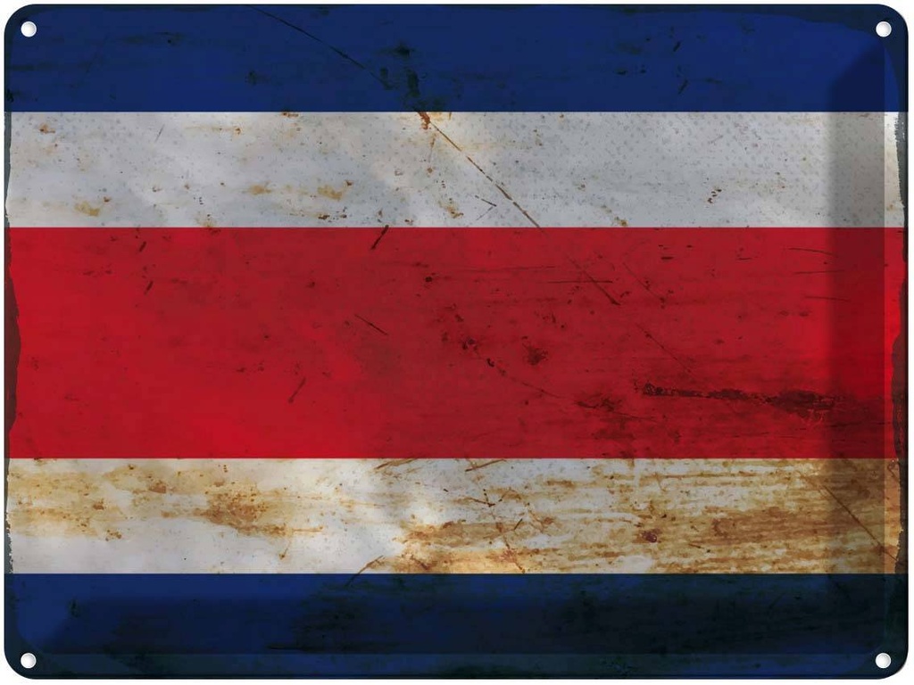 Blechschild 30x40 cm Costa Rica Flagge Fahne Wappen
