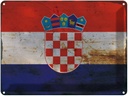 Blechschild 30x40 cm Kroatien Croatia Flagge Fahne Wappen