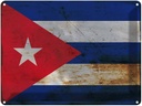 Blechschild 30x40 cm Kuba Cuba Flagge Fahne Wappen