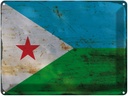 Blechschild 30x40 cm Dschibuti Djibouti Flagge Fahne Wappen