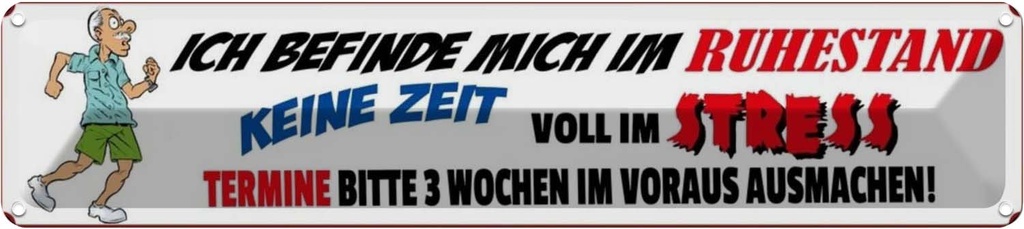 Blechschild 10x46 cm ich befinde mich im Ruhezustand Spruch Zitat