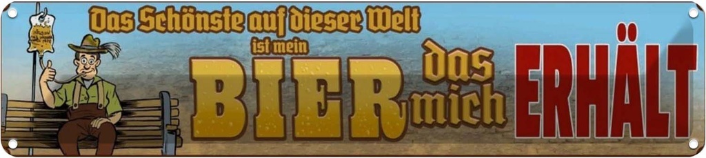 Blechschild 10x46 cm das schönste auf dieser Welt mein Bier Spruch Zitat