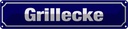 Blechschild 10x46 cm Grillecke Grillen Essen Trinken