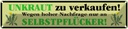 Blechschild 10x46 cm Unkraut zu verkaufen nur an Warnschild Hinweisschild Sicherheit Vorsicht
