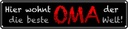 Blechschild 10x46 cm hier wohnt beste OMA der Welt Opa Spruch Zitat