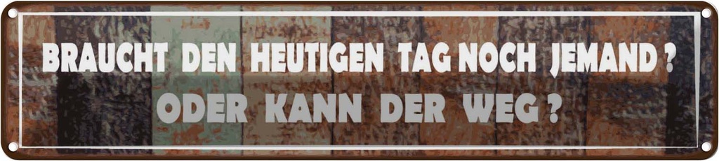 Blechschild 10x46 cm braucht den heutigen Tag noch Dekoration Spruch Zitat