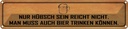 Blechschild 10x46 cm hübsch sein reicht nicht Bier Spruch Zitat