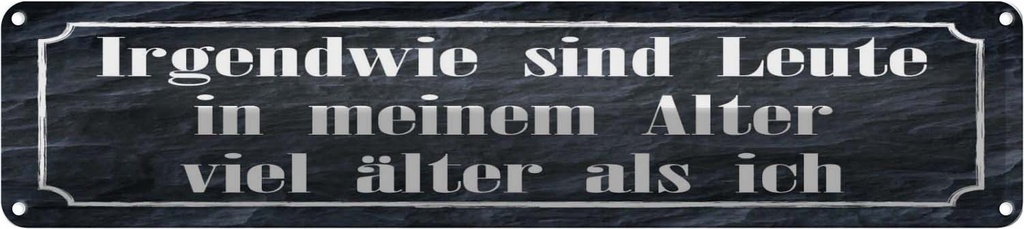Blechschild 10x46 cm Leute in meinem Alter viel Spruch Zitat
