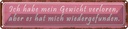 Blechschild 10x46 cm Gewicht hat mich wiedergefunden Spruch Zitat