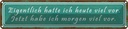 Blechschild 10x46 cm ich hatte heute viel vor Spruch Zitat