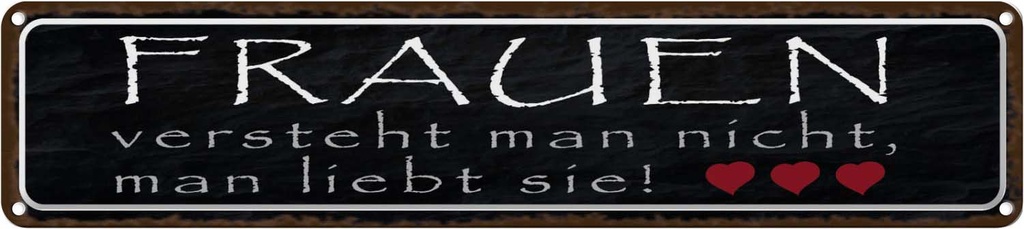 Blechschild 10x46 cm Frauen versteht man nicht Spruch Zitat