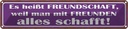 Blechschild 10x46 cm es heißt Freundschaft weil man Spruch Zitat