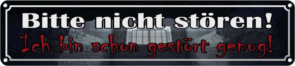Blechschild 10x46 cm nicht stören bin schon gestört Spruch Zitat