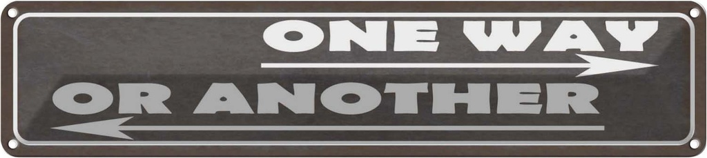 Blechschild 10x46 cm one way or another Dekoration