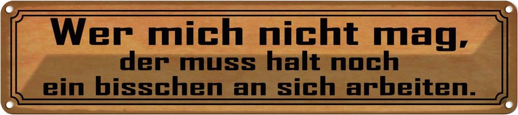 Blechschild 10x46 cm wer mich nicht mag muss an sich Spruch Zitat
