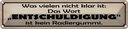 Blechschild 10x46 cm das Wort Entschuldigung Spruch Zitat