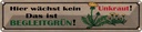 Blechschild 10x46 cm hier wächst kein Unkraut das ist Spruch Zitat
