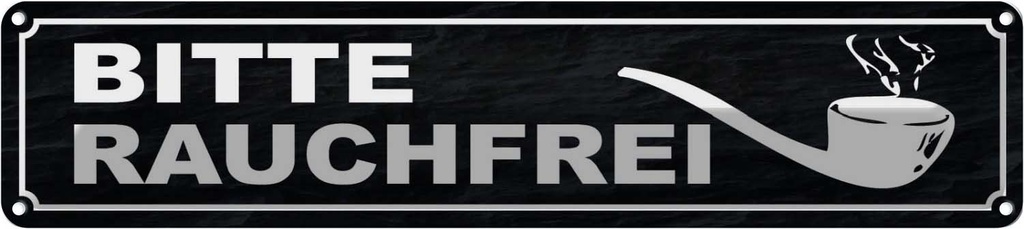 Blechschild 10x46 cm Bitte rauchfrei Warnschild Hinweisschild Sicherheit Vorsicht