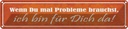 Blechschild 10x46 cm wenn du Probleme brauchst bin da Spruch Zitat