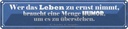 Blechschild 10x46 cm wer Leben zu ernst nimmer Humor Spruch Zitat