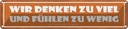 Blechschild 10x46 cm wir denken zu viel fühlen wenig Spruch Zitat