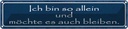 Blechschild 10x46 cm ich möchte so allein bleiben Dekoration Spruch Zitat