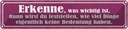 Blechschild 10x46 cm erkenne was wichtig ist dann Dekoration Spruch Zitat